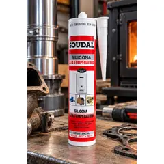 SOUDAL - Silicona de Alta Temperatura Roja 280 ml .