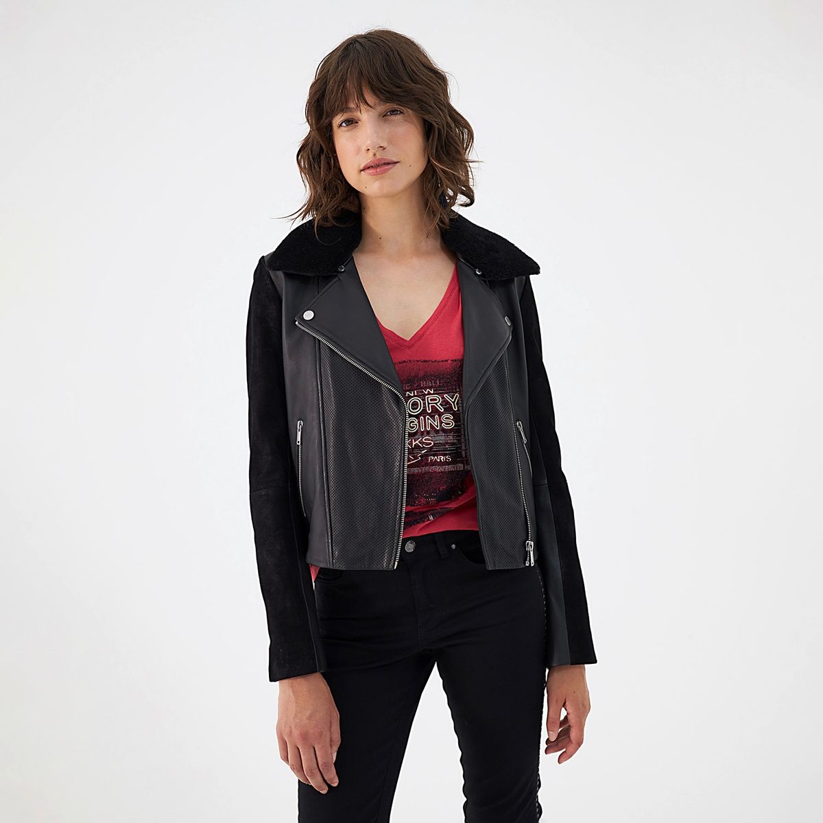 IKKS - Chaqueta Cuero Mujer