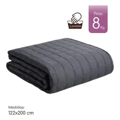 GENERICO - Manta de Peso 8 kg 122x200 cm Gris 1,5 Plazas con Cuentas de Vidrio
