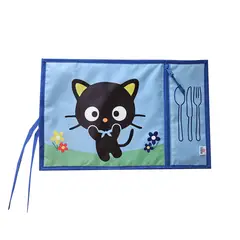 GENERICO - Individual Infantil Con Bolsillo Para Cubiertos Gato Chococat