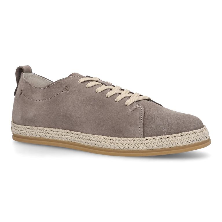 Alpargatas Cordones Hombre Cuero Café Oscuro Trenc