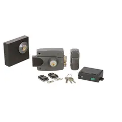 POLI - Cerradura Eléctrica De Sobreponer Modelo 3010 Con Transformador Y Dos Control remoto