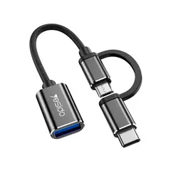 YESIDO - Adaptador 2 En 1 Otg Usb 3.0 Rapido Transmisión Gs02