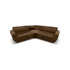 MEXX MUEBLES - Sofá Secciónal Florencia felpa negro 5 cuerpos