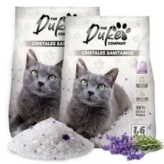DUKE - Arena Sanitaria Para Gatos Cristales De Silice Sin Polvo Aroma Lavanda 3.2 Kg Control De Olores