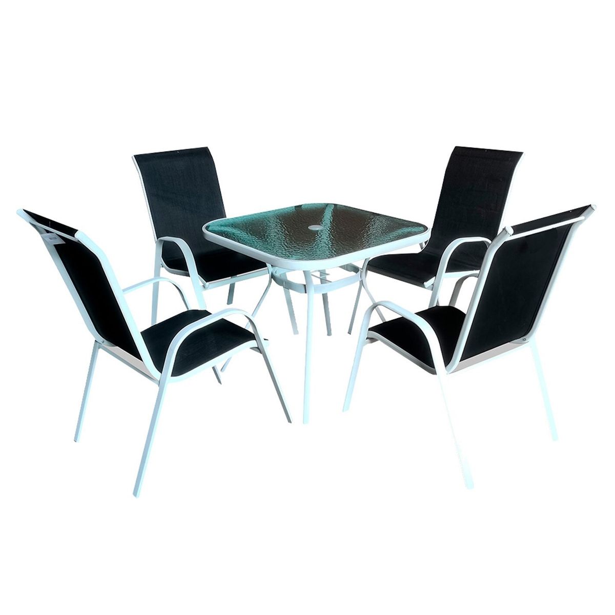 NOVAHUS - Juego De Terraza Mesa Cuadrada 72X80X80 Cm Negro