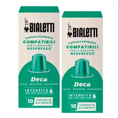 BIALETTI - Capsulas Descafeinado Compatible Nespresso 2x10unds