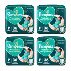 PAMPERS - Pañales Proteccion Insuperable 144 Und Talla P