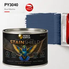 KENT - Pintura Esmalte Satinado Antirrayas Ultra Resistente - lavable para Muebles - 2L - Azul Marino