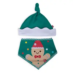 PILLIN - Set Navidad Recién Nacido Unisex Galleta Jengibre Verde