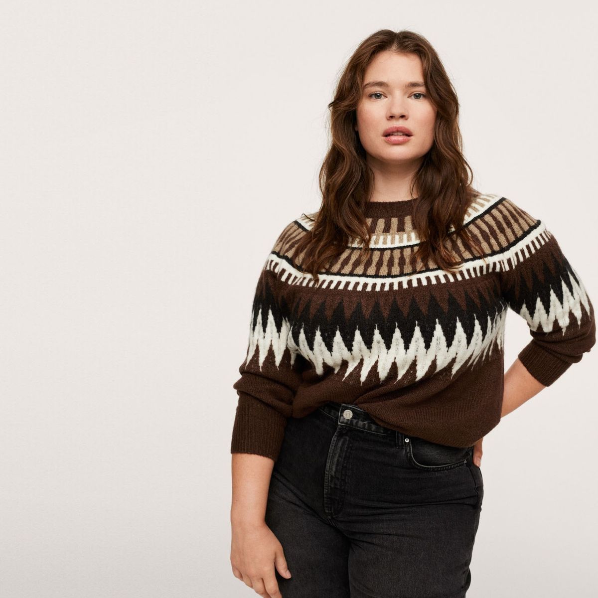 MANGO - Sweater Punto Jacquard Torino Mujer