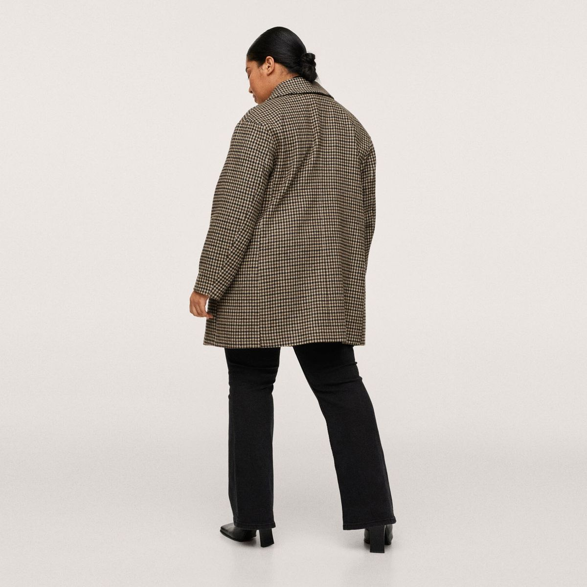 MANGO - Abrigo Oversize Cuadros Mujer