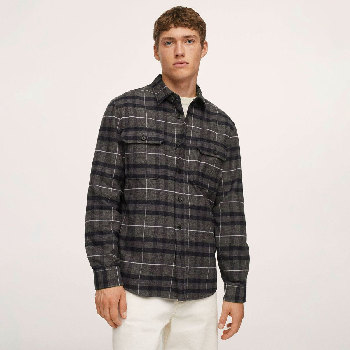 MANGO MAN - Sobrecamisa Franela Cuadros