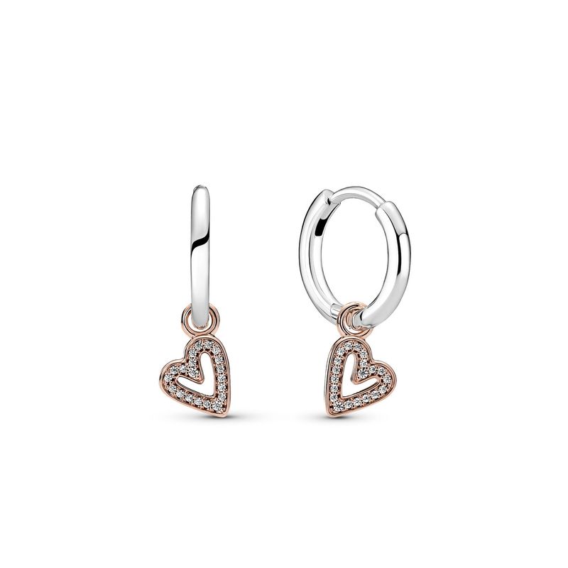 PANDORA - Aros Corazón Diseño Libre Mujer Pandora