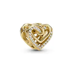 PANDORA - Charm Corazns Entrelaz Resplan Oro Mujer