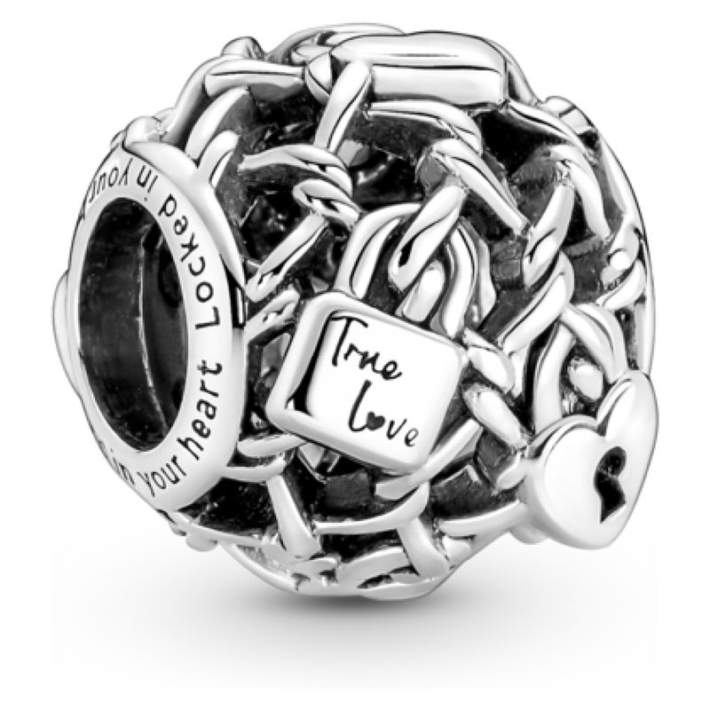 PANDORA - Charm Calado Cade Eslabones Candado Mujer Pandora