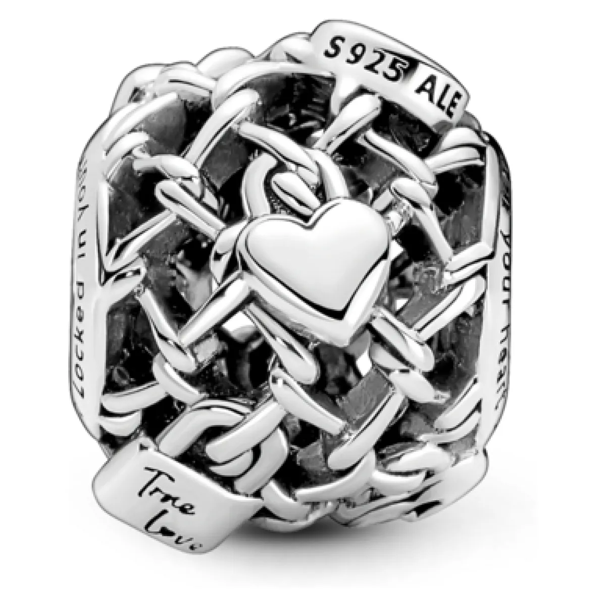 PANDORA - Charm Calado Cade Eslabones Candado Mujer Pandora
