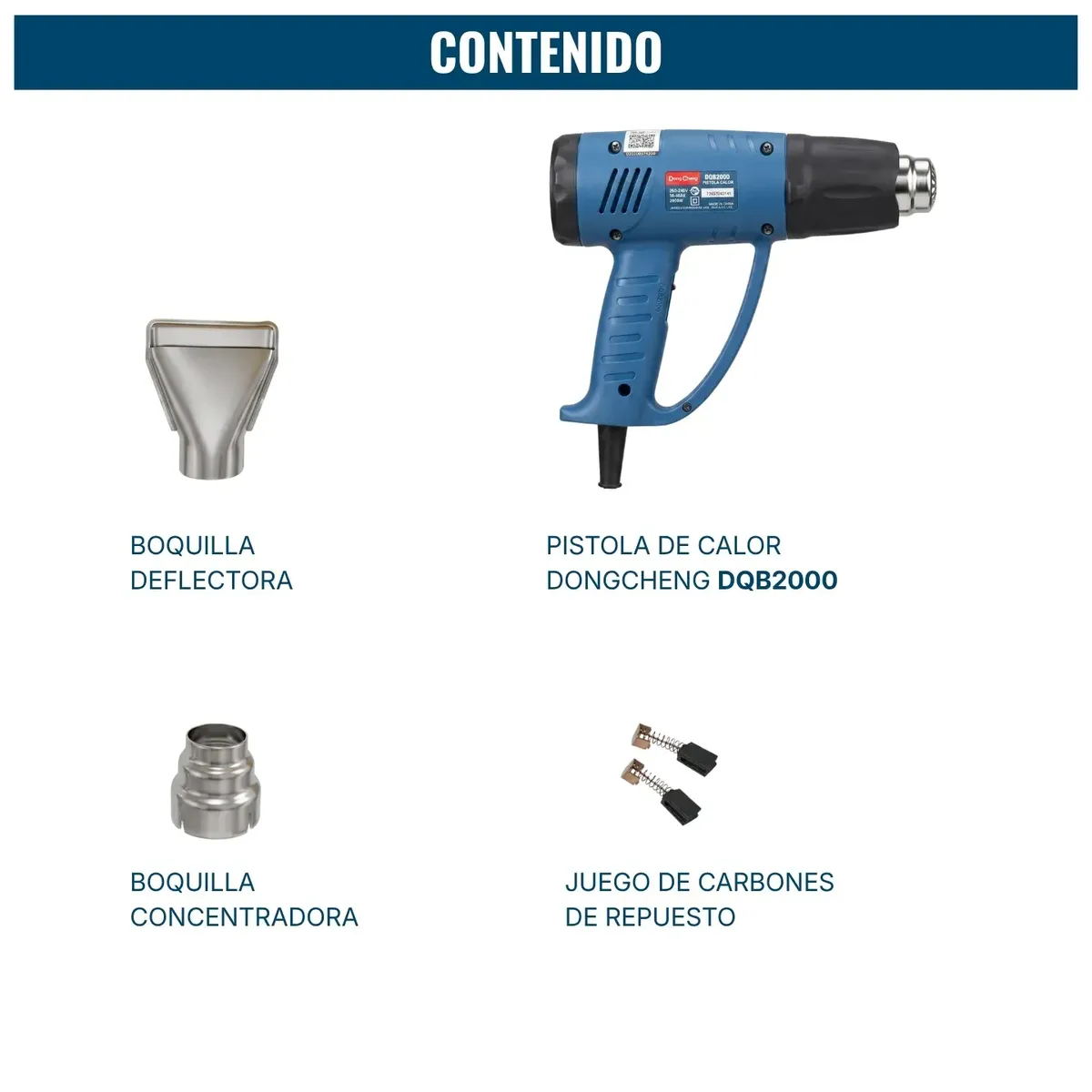 DONGCHENG - Pistola De Calor Aire Caliente 2000 W Regulable Dongcheng