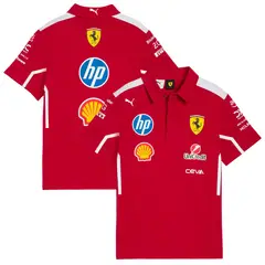 FERRARI - Polera Polo PUMA Oficial Scuderia HP 2025 Rojo
