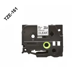 BROTHER - TZE-161 36mm Negro sobre Base Cristal Cinta 8mt para PT-P900W PT9700PC