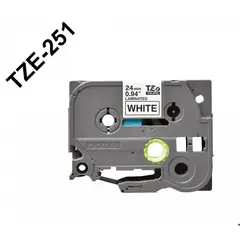BROTHER - TZE-251 24mm Negro en Fondo Blanco Cinta 8mt pPT-E550WVPD600VPP900W
