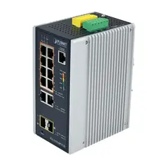 PLANET - IGS-5225 Switch Industrial para Riel DIN, 8 Puertos 1000 PoE, 2 Puertos 1000, 2 Ranuras SFP