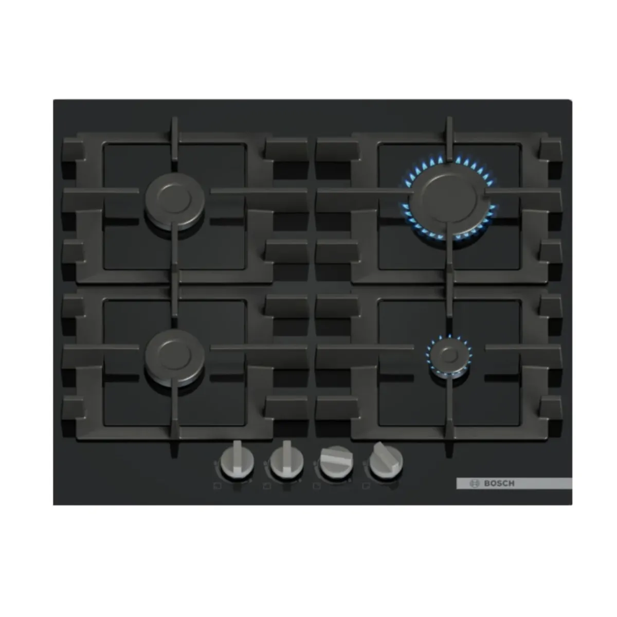 BOSCH - Encimera a gas bosch serie 4 pnp6b6k40 60 cm 4 quemadores vidrio templado negro