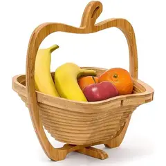 GENERICO - Frutero Plegable de Madera en Forma de Manzana para Frutas