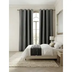 DIANA - CORTINAS 100% BLACKOUT 2 LIENZO ENGOMADA 140X220 C/U COLOR PLOMO