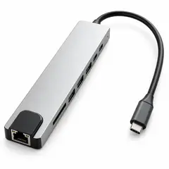 GENERICO - Hub usb 8 puertos tipo c