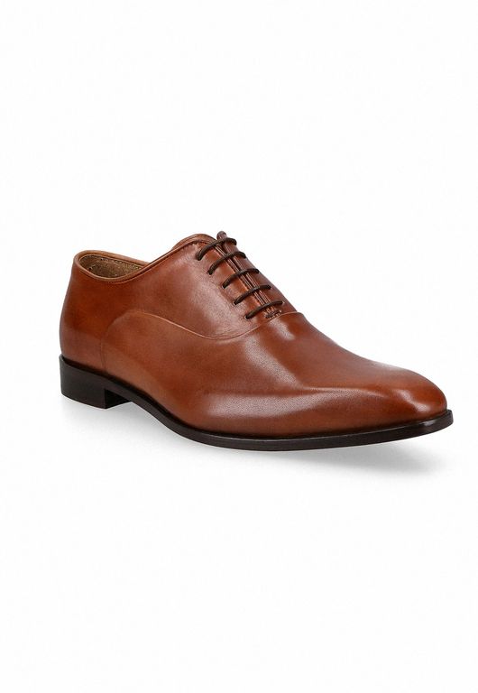 Zapatos Formal Italianos Lucito Plain Toe Bal Oxford Cognac