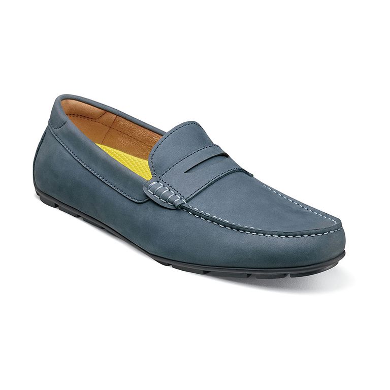 Mocasines Motor Smooth Moc Toe Penny Driver Azul