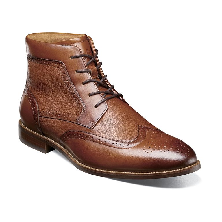 Botines Casual Rucci Wingtip Lace Up Cognac