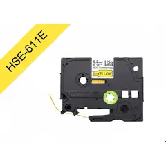 BROTHER - HSE-611E 5,2mm Am Termoretractil 0,8-3,1mm Negro en Amarillo Tubo 1,5mt