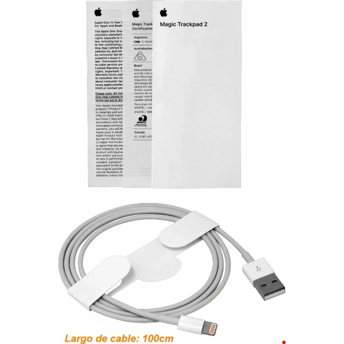 APPLE - TRACK-PS APPLE Trackpad Mágico 2 Plateado con Bluetooth, batería de Litio y cable incluido