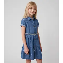 LIMONADA - Vestido manga corta niña L11131270474 denim cel