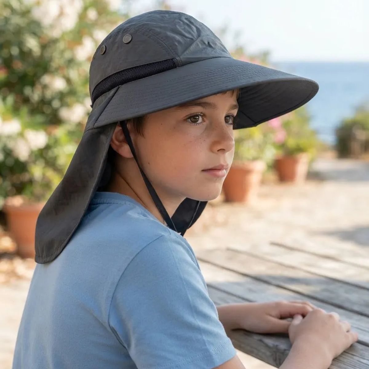 MUSHOVI - Sombrero Niño Legionario Con Protección Uv Sombrero Verano