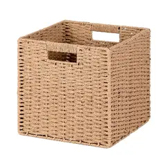 NIVOKA - Canasto Organizador De Mimbre De Cuerda De Papel 32x32x32