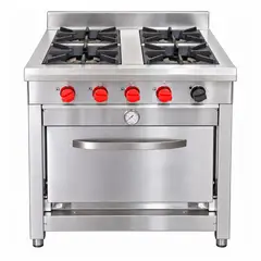 TICGAS - Cocina industrial de 4 platos a gas,