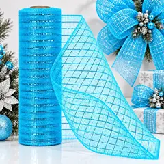HERRERA MAISON - Cinta Navidad Malla 10 MT Azul