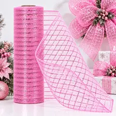 HERRERA MAISON - Cinta Navidad Malla 10 MT Rosa