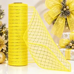 HERRERA MAISON - Cinta Navidad Malla 10 MT Amarillo