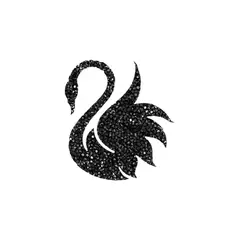 BY DELUXE - Decoración Cisne Negro Cristales