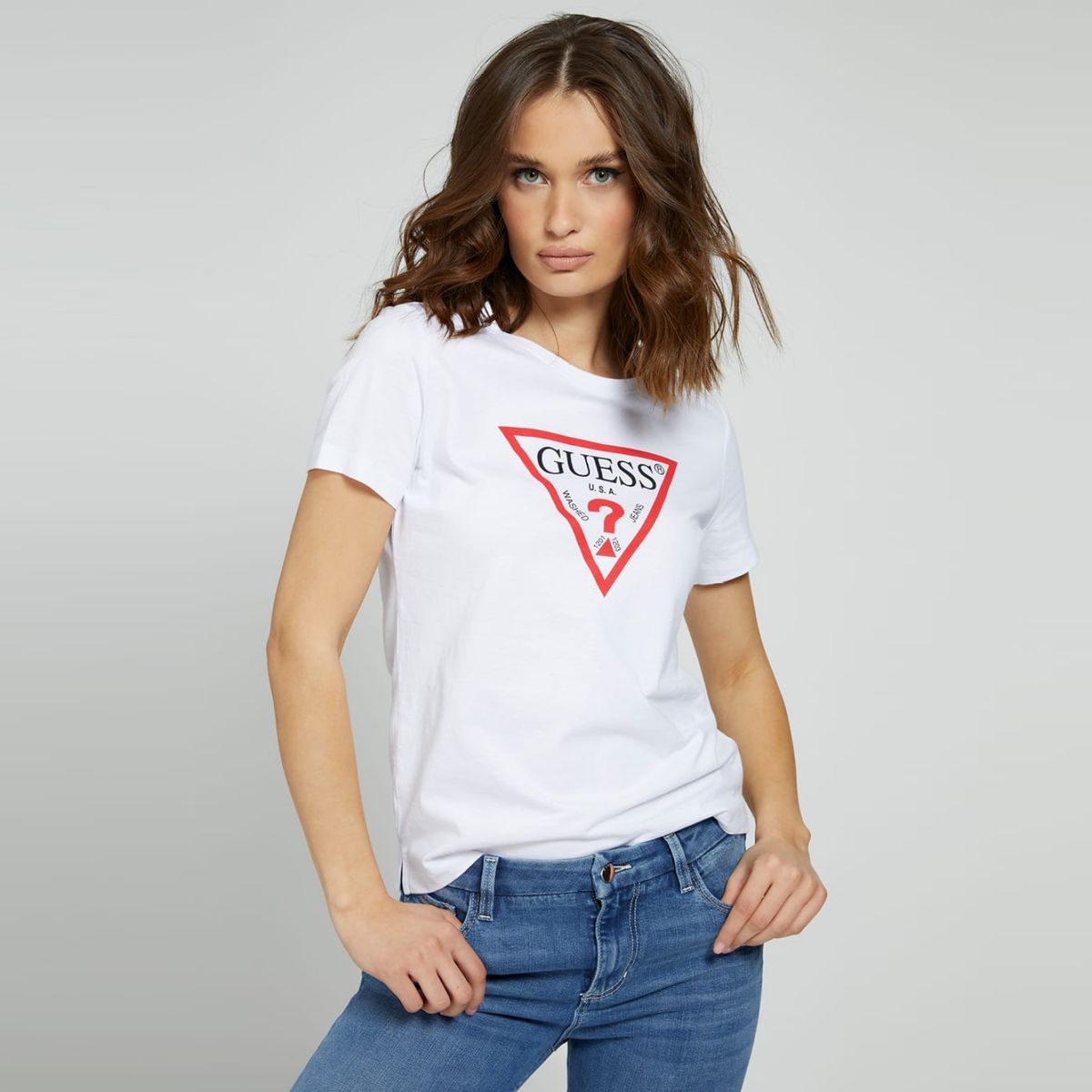 GUESS - Guess Polera Manga Corta Algodón Mujer