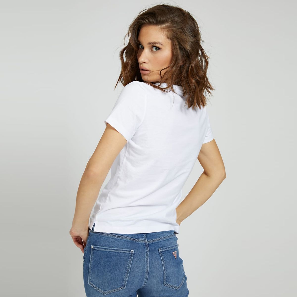 GUESS - Guess Polera Manga Corta Algodón Mujer