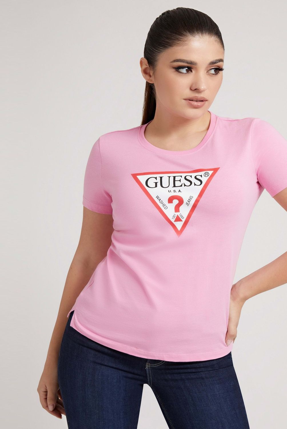 GUESS - Guess Polera Manga Corta Algodón Mujer