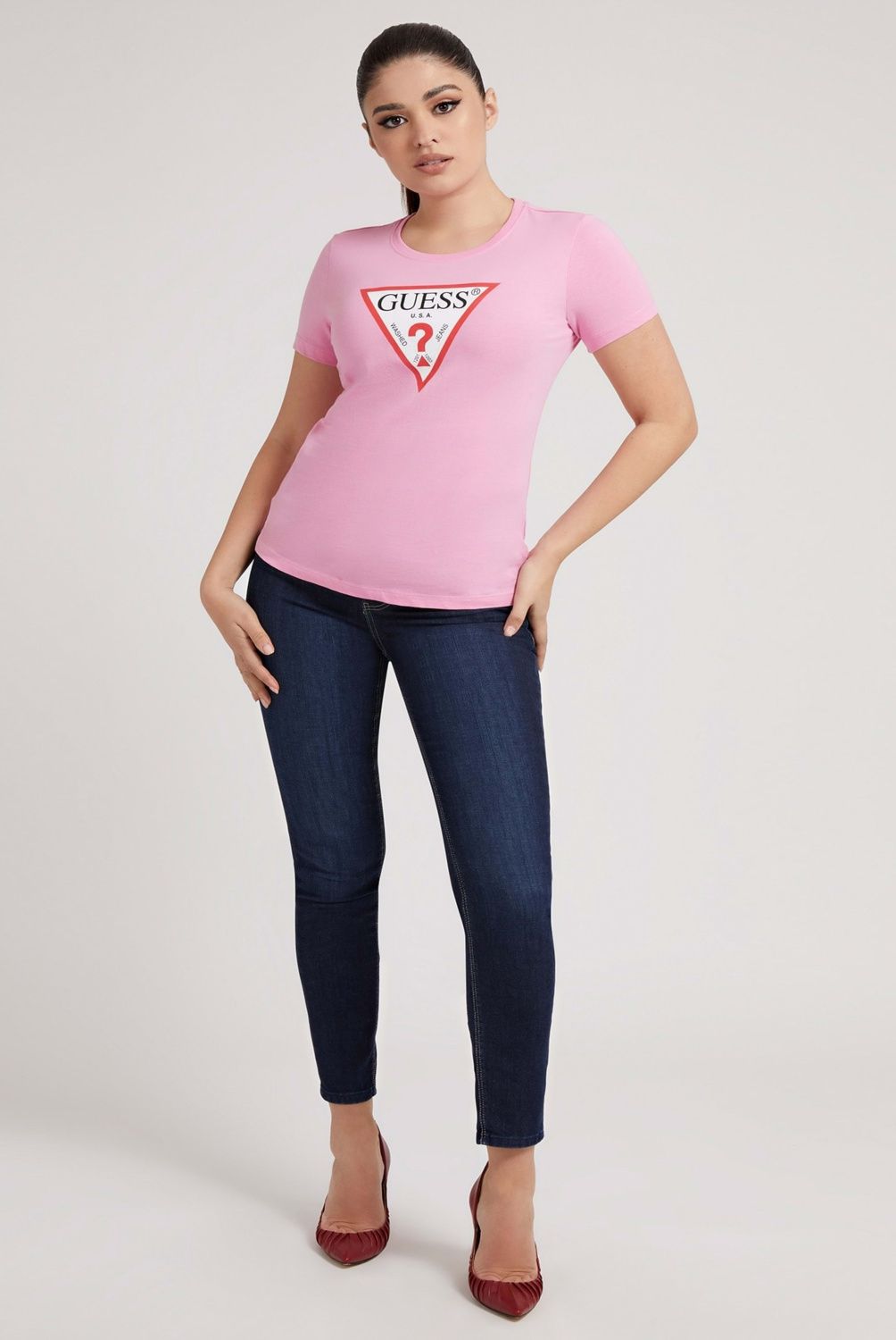 GUESS - Guess Polera Manga Corta Algodón Mujer
