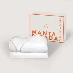 GENERICO - Manta de Peso 3 kg 120x180 cm Infantil Blanca con Cobertor de Bambú