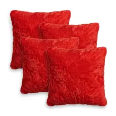 GENERICO - Fundas Cojin Peludas 40x40 Pack 4 Unidades Sofa Cama