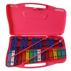 GENERICO - Metalófono 25 Notas Cromático Profesional Color Rosa